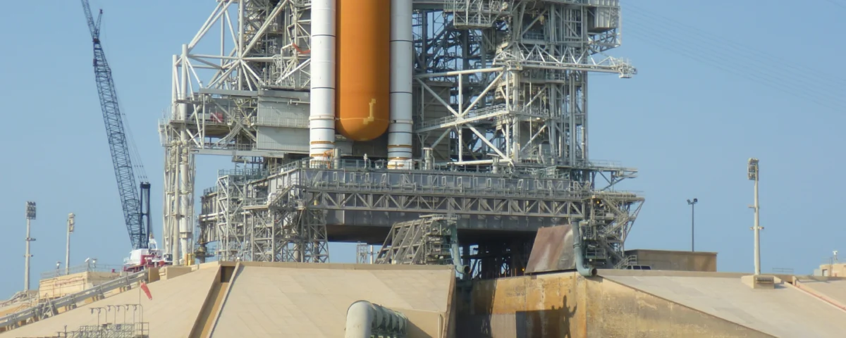 The crew of STS-135 visit launch pad 39-A at Kennedy Space Center in advance of the final mission of the Space Shuttle program.